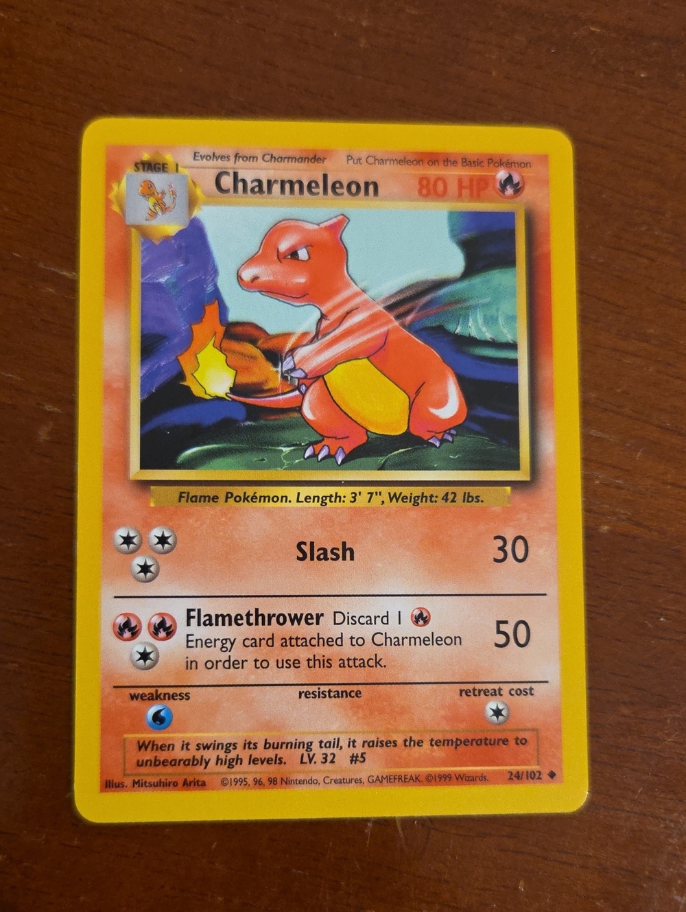 Pokemon Base Set 1999 CHARMELEON Trading Card (24/102)